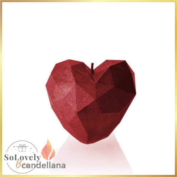 ŚWIECZKA HEART LOW POLY (WYBIERZ KOLOR) - PREZENT DLA PARY