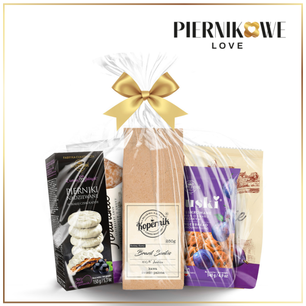 ZESTAW Z PIERNIKAMI KOPERNIK I KAWĄ 250G - PREZENT NA KAŻDĄ OKAZJĘ