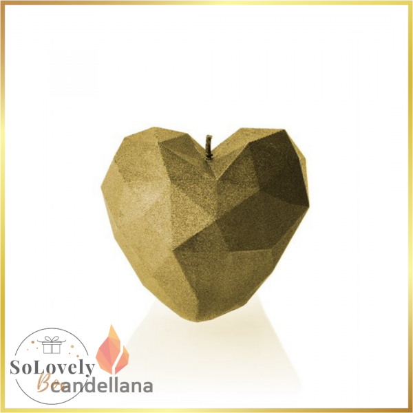 ŚWIECZKA HEART LOW POLY (WYBIERZ KOLOR) - PREZENT DLA PARY